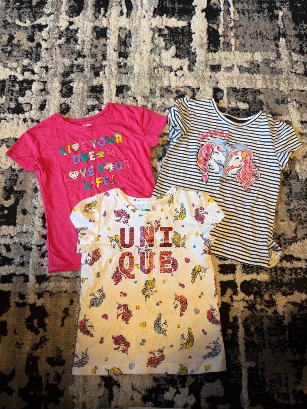 3 unicorn 🦄 shirts size 6